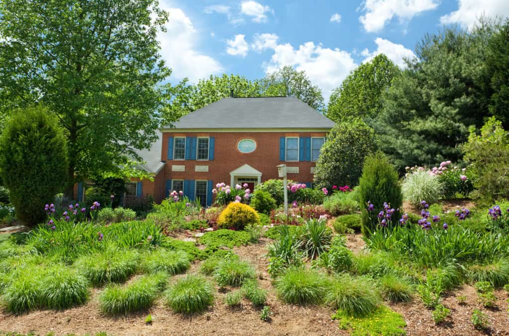 A beautifully landscaped Denver metro property with mature gardens