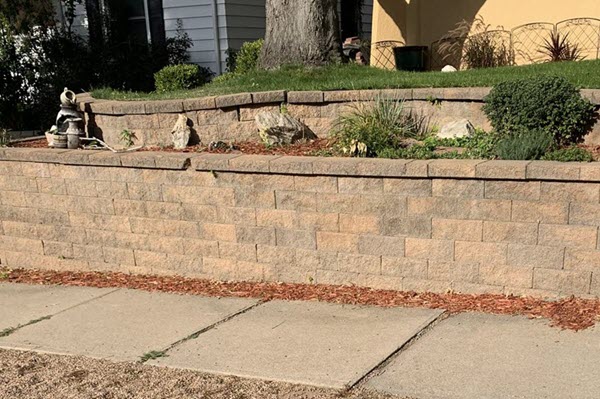 Two tier retaining wall in Boulder